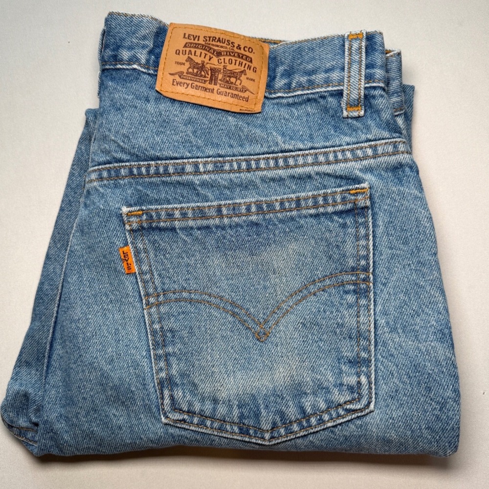 Vtg Levis 506 Orange‎ Tab Jeans Mens 34x32 Light Wash Blue Cotton Canada 216 YKK
